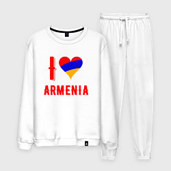 Костюм хлопковый мужской I Love Armenia, цвет: белый
