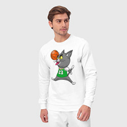 Костюм хлопковый мужской Jordan Cat, цвет: белый — фото 2