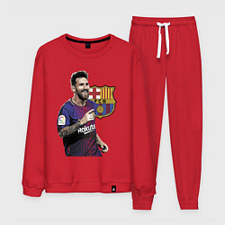 Костюм хлопковый мужской Lionel Messi Barcelona Argentina, цвет: красный