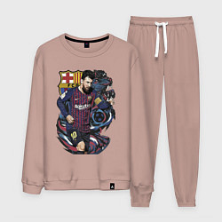 Костюм хлопковый мужской Messi Barcelona Argentina Striker, цвет: пыльно-розовый