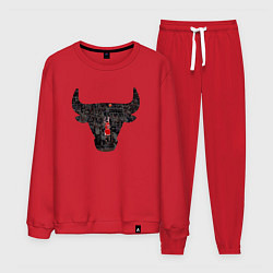 Костюм хлопковый мужской Bulls - Jordan, цвет: красный