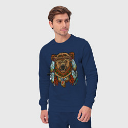 Костюм хлопковый мужской Славянский медведь, цвет: тёмно-синий — фото 2