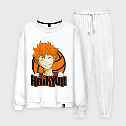 Костюм хлопковый мужской Haikyu Улыбка Хинаты, цвет: белый