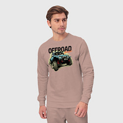 Костюм хлопковый мужской Внедорожные приключения, цвет: пыльно-розовый — фото 2