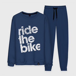 Костюм хлопковый мужской Ride the bike, цвет: тёмно-синий