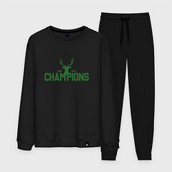 Костюм хлопковый мужской Bucks Champions, цвет: черный