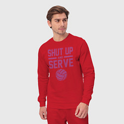 Костюм хлопковый мужской Shut Up And Serve, цвет: красный — фото 2