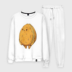 Костюм хлопковый мужской Грецкий орех, цвет: белый