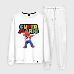 Костюм хлопковый мужской Super Mario Dab, цвет: белый