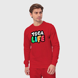 Костюм хлопковый мужской Toca Life logo, цвет: красный — фото 2