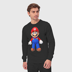 Костюм хлопковый мужской Mario, цвет: черный — фото 2