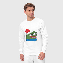 Костюм хлопковый мужской Pepe, pepe happy, Пепе хеппи, pepe happy new year, цвет: белый — фото 2