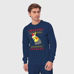 Костюм хлопковый мужской Рождественский свитер Корелла, цвет: тёмно-синий — фото 2