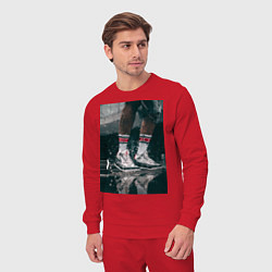 Костюм хлопковый мужской Air jordan painting, цвет: красный — фото 2
