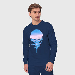 Костюм хлопковый мужской Луна море, цвет: тёмно-синий — фото 2