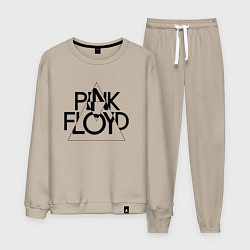Костюм хлопковый мужской PINK FLOYD LOGO ПИНК ФЛОЙД, цвет: миндальный