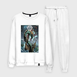 Костюм хлопковый мужской Ёрмунганд Морской змей, цвет: белый