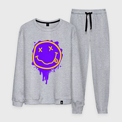 Костюм хлопковый мужской НИРВАНА СМАЙЛ НЕОН, цвет: меланж