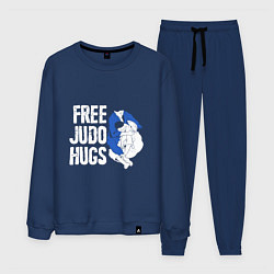 Костюм хлопковый мужской Judo Hugs, цвет: тёмно-синий