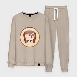 Костюм хлопковый мужской Дева бежевая, цвет: миндальный