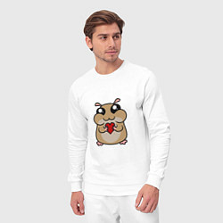 Костюм хлопковый мужской Влюбленный хомячок, цвет: белый — фото 2