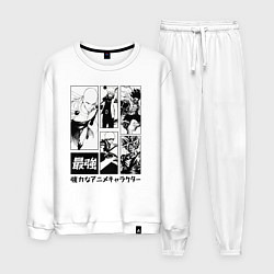 Костюм хлопковый мужской Герои сенен манг One punch man one piece, цвет: белый