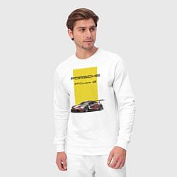 Костюм хлопковый мужской Porsche Carrera 4S Motorsport, цвет: белый — фото 2