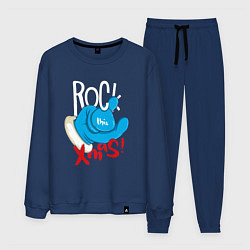 Костюм хлопковый мужской Blue mittens Rock this xmas, цвет: тёмно-синий