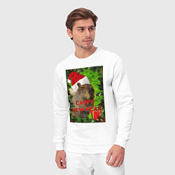Костюм хлопковый мужской Капибара happy new year capybara новый год, цвет: белый — фото 2
