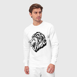 Костюм хлопковый мужской Лев в наушниках, цвет: белый — фото 2