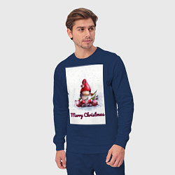Костюм хлопковый мужской Рождественский гномик, цвет: тёмно-синий — фото 2