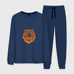 Костюм хлопковый мужской Символ года тигренок оранжевый, цвет: тёмно-синий