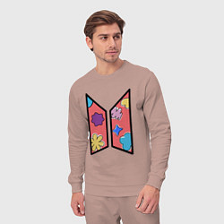 Костюм хлопковый мужской BTS Permission To Dance КОНФЕТКИ, цвет: пыльно-розовый — фото 2