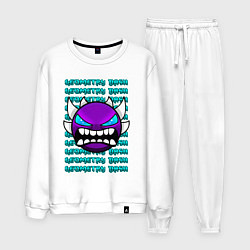Костюм хлопковый мужской GEOMETRY DASH ФИОЛЕТОВЫЙ ДЕМОН ГЕОМЕТРИЯ, цвет: белый