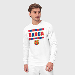 Костюм хлопковый мужской Barcelona FC ФК Барселона, цвет: белый — фото 2