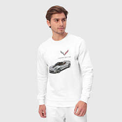 Костюм хлопковый мужской Chevrolet Corvette - Racing team, цвет: белый — фото 2