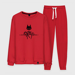 Костюм хлопковый мужской Stray: Black Logo, цвет: красный