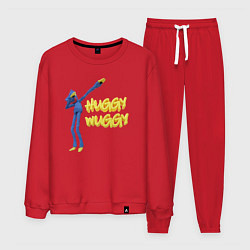 Костюм хлопковый мужской Хаги ваги Huggy Wuggy Poppy Playtime, цвет: красный