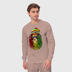 Костюм хлопковый мужской Rasta lioN, цвет: пыльно-розовый — фото 2