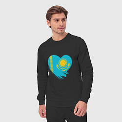 Костюм хлопковый мужской Сердце - Казахстан, цвет: черный — фото 2