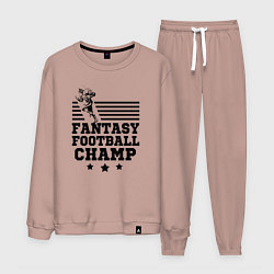 Костюм хлопковый мужской Fantasy Football Champ, цвет: пыльно-розовый