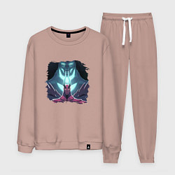 Костюм хлопковый мужской Террорблэйд арт, цвет: пыльно-розовый