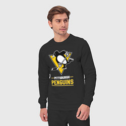 Костюм хлопковый мужской Питтсбург Пингвинз , Pittsburgh Penguins, цвет: черный — фото 2