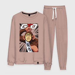 Костюм хлопковый мужской Onizuka gorilla, цвет: пыльно-розовый