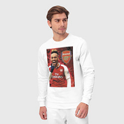 Костюм хлопковый мужской Arsenal, Pierre-Emerick Aubameyang, цвет: белый — фото 2