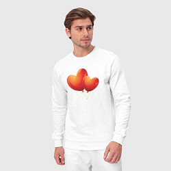 Костюм хлопковый мужской Воздушные Сердца Любовные Шары, цвет: белый — фото 2