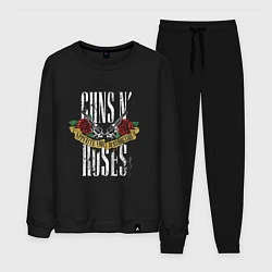 Костюм хлопковый мужской Guns N Roses Рок группа, цвет: черный