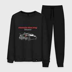 Костюм хлопковый мужской Honda Racing Team Motorsport, цвет: черный