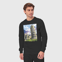 Костюм хлопковый мужской Италия Пизанская башня, цвет: черный — фото 2