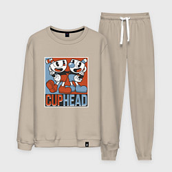 Костюм хлопковый мужской Cuphead and Mugman Show, цвет: миндальный